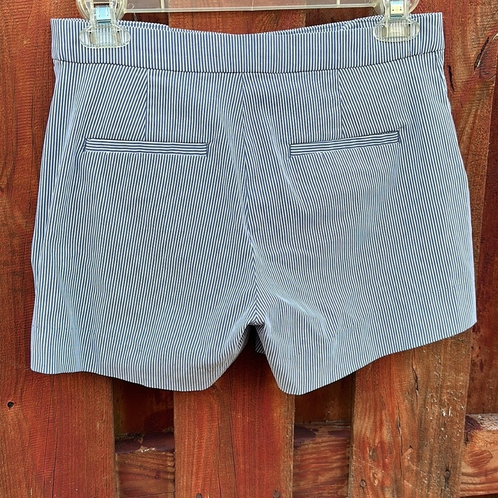 Banana Republic High Rise Sailor Shorts Blue White Striped Gold Button Size 0 - Picture 5 of 8